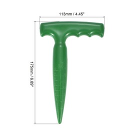 sourcing map Plastic Hand Dibber with Handle, Garden Tool Lightweight Sturdy Hand Held Bulb Planter for Planting Flower Transplanting Vegetable, Green 5 Pack