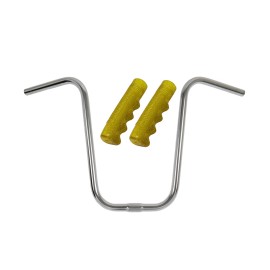 OG Lowrider Handlebar U 15" 25.4mm Chrome & Grps Lowrider 120mm Gold