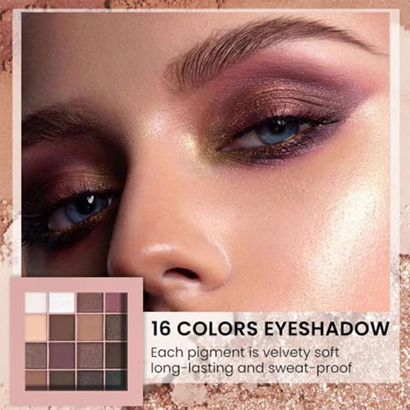 HUDA STORY TE1904B Rainbow Palette, 16 Colors Eyeshadow Palette, Professional