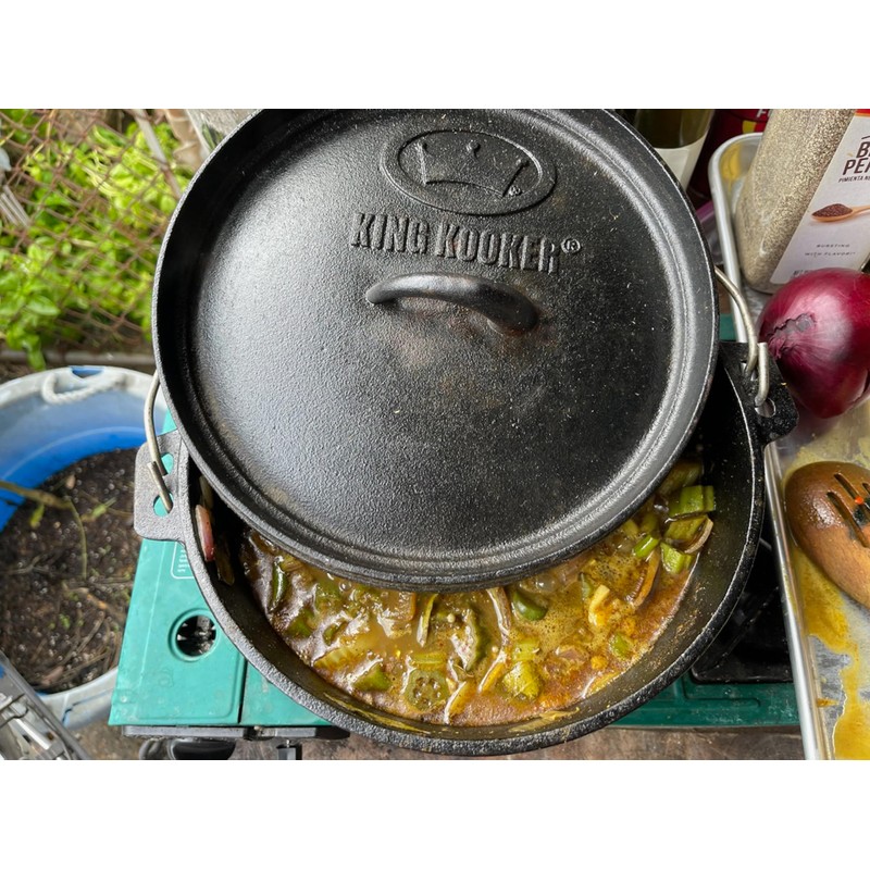 12 Qt. Seasoned Cast Iron Dutch Oven with Cast Iron