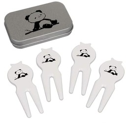 Azeeda 'Cute Panda Sitting On Branch' Golf Divot Tool/Repair Fork Gift Set (GO00070912)