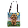 Apricot Poodle Starry Night Cute Puppy Dog Art by Aja