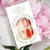 Red French Tip Press on Nails with Heart Artificial Valentine's