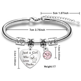 WTOPP Funny Duck Bracelet Gifts Lover Gift Just A Girl Who Loves Ducks Ducks Lover Gift For Girls