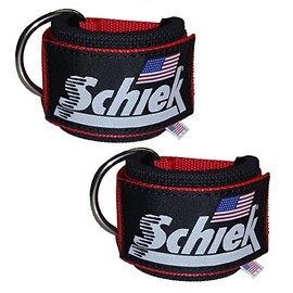 Schiek Sports 1700 Neoprene Padded Nylon Ankle Straps (Pair) - Bag Cable Attachment Ankle Straps with Hook and Loop Fastener