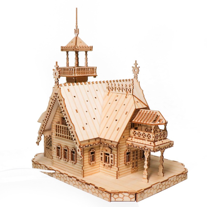 KWASVLYA Vintage Villa 3D Wooden Puzzle,3D Puzzles for Adults and