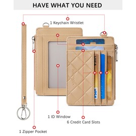 BOSTANTEN Small Wallet for Women RFID Leather Credit Card Holder Slim Wristlet Keychain Wallet with Zipper Pocket