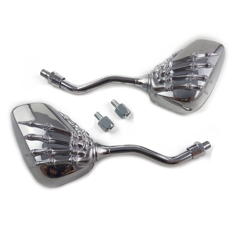 Anzene Custom Skull Skeleton Hand Claw Side Mirrors Rearview 10mm