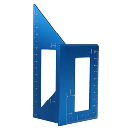 BE-TOOL Aluminum Alloy Square Angle Ruler Saddle Layout Square Gauge, 3D Mitre Angle Measure Tool, 45/90 Degree Angle T Ruler for Woodworking-Blue