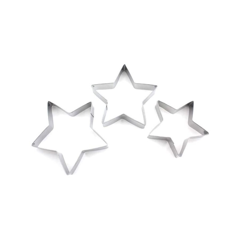 GOOD STUFF Set of 3 Steel Star Shaped Cookie Cutters