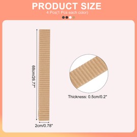 Rebower Corrugated Cardboard Paper Sheets, Corrugated Paper Cardboard Inserts [for Craft and DIY Projects] - 0.8x26.7 Inch/Brown Series 4 Assorted Colors/1 Set