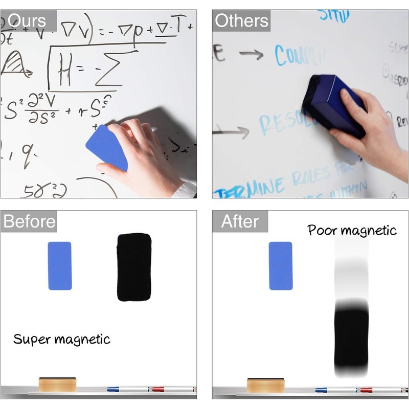 Pack of 2 Whiteboard Sponge (Magnetic Wiper for Dry Cleaning