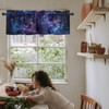 Zadaling Valance Curtain for Kitchen,Galaxy Star Nebula Space Starry Sky