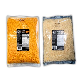 Bearded Butchers High-Temp Cheddar & Pepper Jack Cheese, Pack of 2 (2.5 lb Bags Each) – 5 lbs Total, Shelf-Stable 1/4-Inch Cubes for Up to 25 lbs of Meat Per Bag, 400°F High-Temperature Cheese – Perfect for Sausages, Brats, Snack Sticks, Burgers, and More