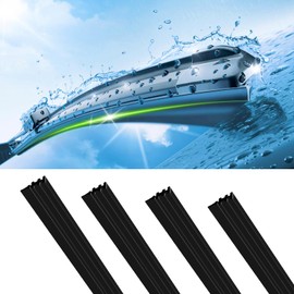 Hirificing 4PCS Wiper Blade Refills Silicone Windshield Wiper Replacement Strip, DIY Adjustable Automotive Rubber Frameless Window Boneless Insert Wiper Blade Refill Universal for Car SUV Truck Van