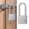 Firtink 2 Pack Long Shackle Padlocks, Padlock with Keys Heavy