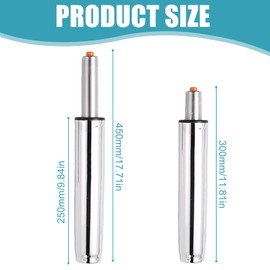 BAIFULAI Gas Lift Office Chair Replacement Gas Lift 1000 lbs (450 kg), 300-450 mm Adjustable Height Adjustable Gas Spring Gas Spring Office Chair Replacement Parts for Swivel Chairs, Apply Office