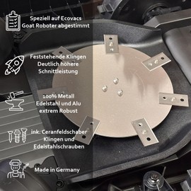 Blade Disc Stainless Steel / Aluminium for Ecovacs Goat - 7 Fixed Ceramic Hob Scraper Blades - Robotic Lawnmower - Fits All Models 220 mm Cutting Width - Heavy Duty! Robotic Lawnmower Tuning Blade