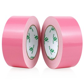 Heavy Duty Pink Duct Tape, Multi-Use Easy Tear Gaffer Waterproof Cloth Tape for Repairing, Maintenance and Industrial Use, 1.88 Inch x 32.8 Yards, 9 mil Thick, 2 Roll, BOMEI PACK