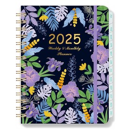 Calendar 2025 Book Calendar A5 Diary 2025 Weekly Overview Diary 2025 Ring Binder 2025 Planner with Inner Pocket and Elastic Band, 21.5 x 15.5 cm