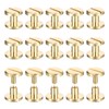 sourcing map 20Pack Brass Chicago Screws, 4x5x10mm Flower Texture Flat