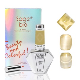 SAGEBIO 15ml Cat Eye Gel Nail Polish with Magnet Shimmer Glass Bead Effect 10