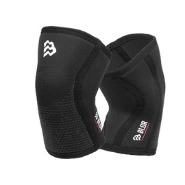 BLOR Knieschoner 2.0 Black 5, 7 mm, ideal für Powerlifting in Neopreme, Uni, Kompression, Gewichtheben, ideal für Bodybuilding und Crosstraining (7 mm, L)