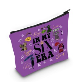 Six Musical Queens Makeup Bag Six The Musical Inspired Gift Broadway Queen Lover Gift in My SIX ERA Zipper Bag for Musical Fan (MB in My, SIX ERA-PY2)