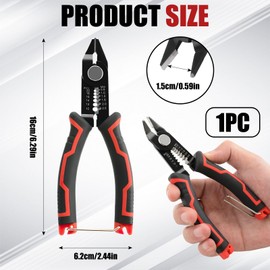 6.0inch Wire Cutter, 3 in 1 Side Cutter, Cable Stripper Tool Wire Stripper Ergonomic Anti-Slip Handle for Industrial and Home Electrical Repair, Appliance, DIY, Home Appliance, Safe Lock