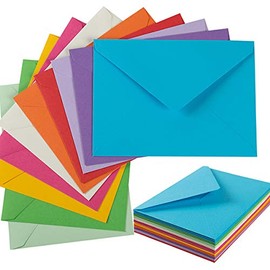 50 Pack A7 Colorful 5x7 Envelopes V Flap Invitation Envelopes for 5x7 Cards, Birthday, Weddings, Graduations, Greeting Cards, Baby Shower 5.24 x 7.24 Inches (Multicolor)