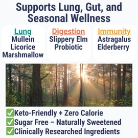 SHIZAM Slippery Elm, Mullein Leaf, Marshmallow Root, Licorice Root, Astragalus Root, Elderberry & Probiotic Bacillus Coagulans Gummies – Sugar-Free, Keto-Friendly, Vegan - Gymnema Sylvestre