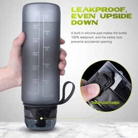 FULDENT Water Bottle, 750 Litres, Sports Water Bottle (BPA-Free), Drinking Bottle with Non-Slip Rubber Grip, Suitable for Biking, Outdoors, School, Gym
