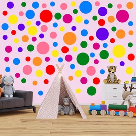 WOFEU 1240piece Polka Dot Circle Wall Stickers,Colorful Boho Wall Decal for Kids Bedroom Living Room, Classroom, Playroom Decor Removable Vinyl Wall Stickers Dots Wall Decals