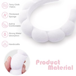 DRESHOW Spa Headband for Washing Face Skincare Hairbands Face Washing Wristband Set Makeup Terry Cloth Towel Headbands for Skincare Sponge Puffy Make Up Hair Band for Women Girls