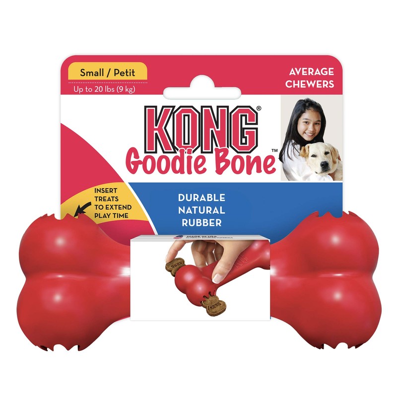 KONG - Goodie Bone - Durable Rubber Chew Bone, Treat