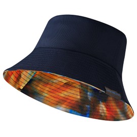 UVSAI UPF 50+ Reversible Foldable Sun Bucket Hat for Hiking Fishing Beach Safari Men Women