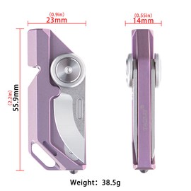 TACRAY Titanium Emergency Whistle, Multifunctional Whistle with Foldable Knife, Portable Lanyard Keychain Whistle, Loud Whistle up to 130 decibels for Emergency Survival (Purple Color)