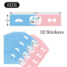 MonMon & Craft Boy or Girl Water Bottle Stickers/Gender Reveal Bottle Labels/Baby Shower/He or She/Birthday Party Water Labels Supplies Waterproof (Set of 32)