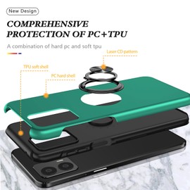 SnkJYi for Moto G Stylus 5G 2024 Case with Ring Kickstand,Compatible with car Magnetic mounts, Shockproof Anti-Fingerprint Anti-Scratch Anti-Slip Cover (Green, Moto G Stylus 5G 2024)