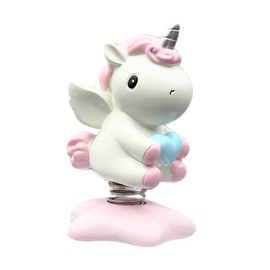 Abaodam 1 x Unicorn Bobble Head Cartoon Desk Car Dashboard Decorative Toy Car Ornament Accessories (Pink)