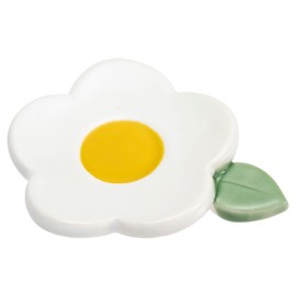 Tatara 030551 Chopsticks Rest, Camellia, Tsubaki Tsubaki, White, Mino Ware, Ceramic, Handmade, Hand Binet, Tatara Making