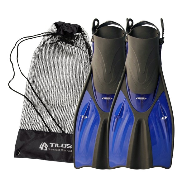 Tilos Getaway Large Open Heel Snorkeling Fins - Travel-Friendly, Adjustable