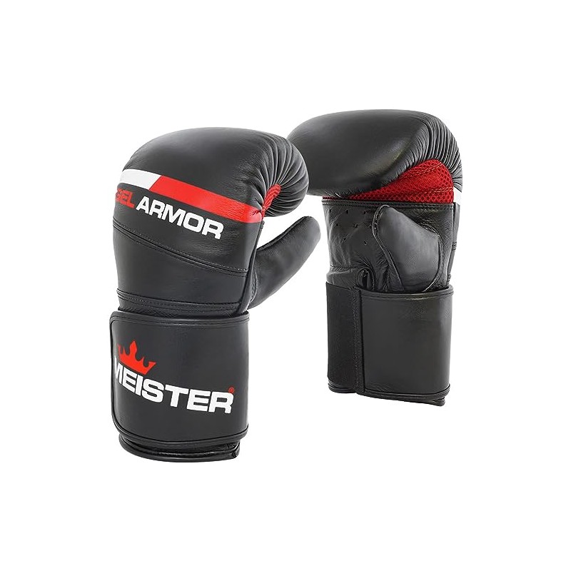 Meister Gel Armor Full Cowhide Leather Bag Mitts W/Wrist Support