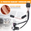 2PCS Projector Headlight Conversion Adapter Wiring Harness Converter Harness Compatible