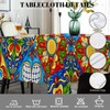 Swono Mexican Pattern Rectangular Tablecloth Ethnic Mosaic Patchwork Mandala Washable