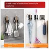 3-pack punch-free stainless steel broom and mop multifunctional rack hooks
