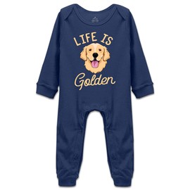 Life is Golden(Golden Retriever) Infant Short Sleeve 100% Cotton Bodysuit/Long Sleeve Romper/Sleeveless Jumpsuit
