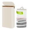 Slim Laundry Hamper with Lid 60L, Dirty clothes Hamper for