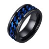 PAURO Men's Stainless Steel Europe America Blue Chain Rotatable Black