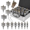 Metal Hole Saw Kit, 16pcs TCT 5/8"-2-1/4" Carbide Hole Saw